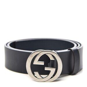 Gucci Interlocking Leather Belt Black